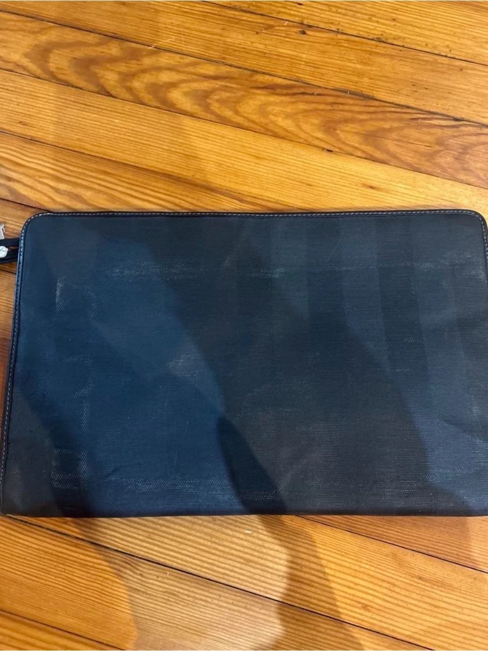 Fendi Black Round Logo Zip portfolio
